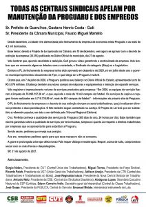 notas das centrais sobre a Proguaru