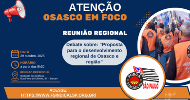 Força Sindical SP promove reunião sobre desenvolvimento regional em Osasco
