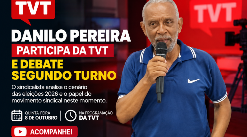 Danilo Pereira participa da TVT e debate segundo turno